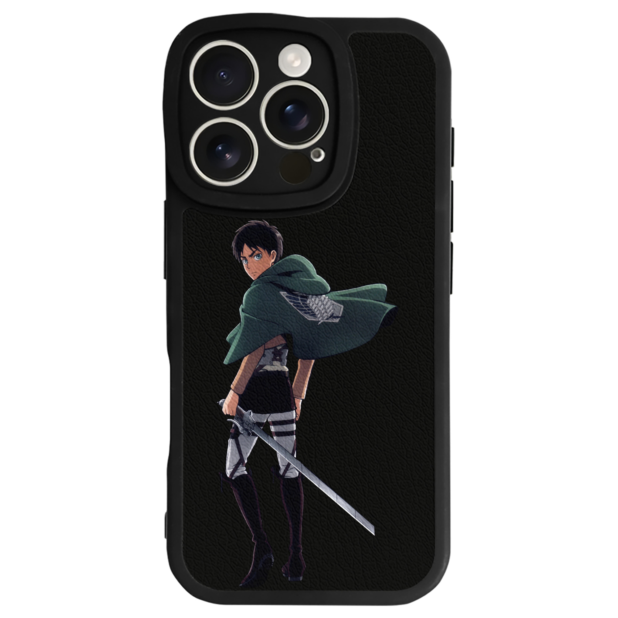 （画像用） 進撃の巨人 エレン･イェーガー Attack on Titan Eren Jäger 【iPhone 16シリーズ対応】シリコンスマホケース（レザー調） 材質：シリコン